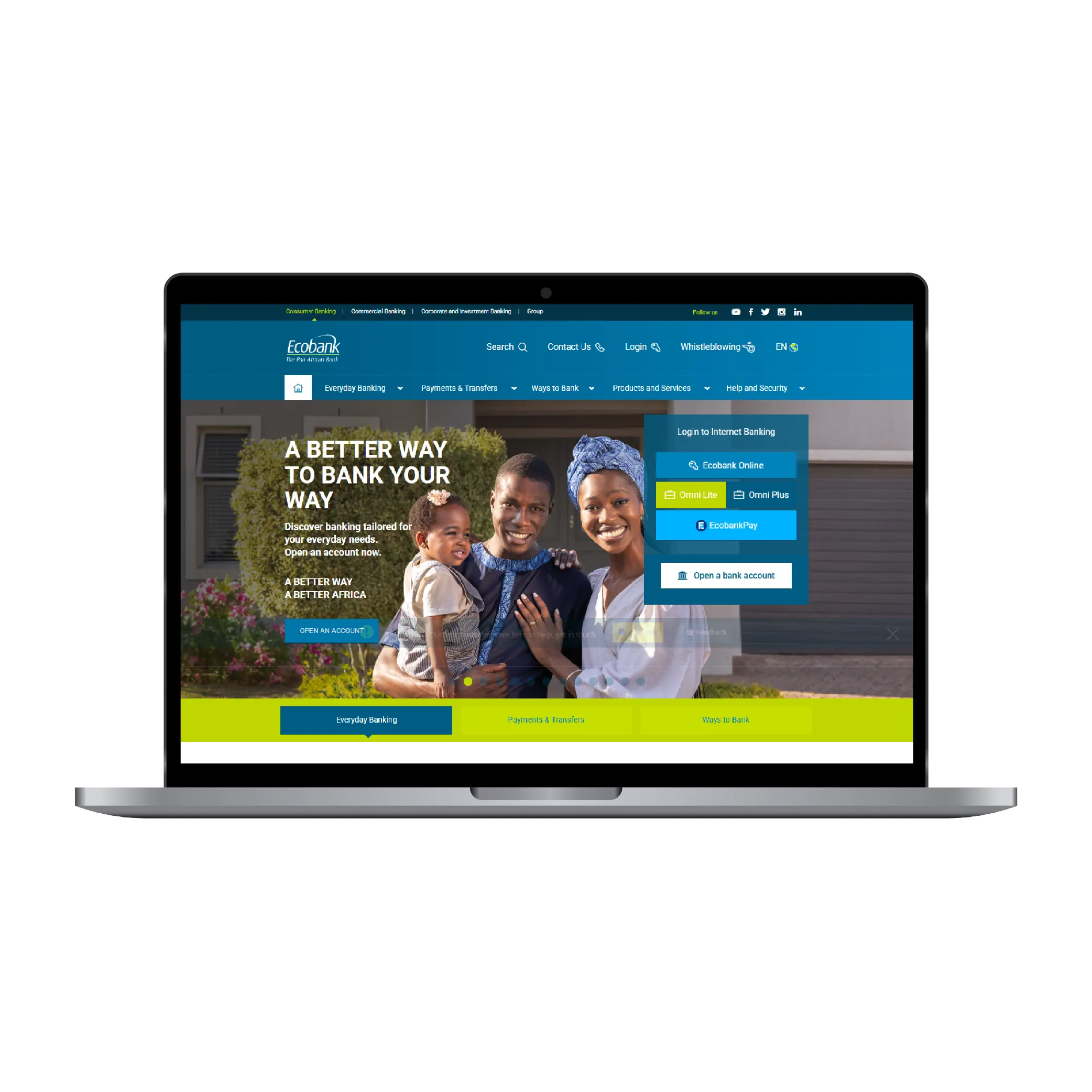 Ecobank Personal Banking – Front-End Template Development